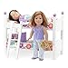 Emily Rose 18 Inch Doll Furniture | 2 Single Stackable 18 Inch Doll Beds | Doll Bunk Bed, Includes 2 Sets of Colorful Bedding & Ladder | Fits 18