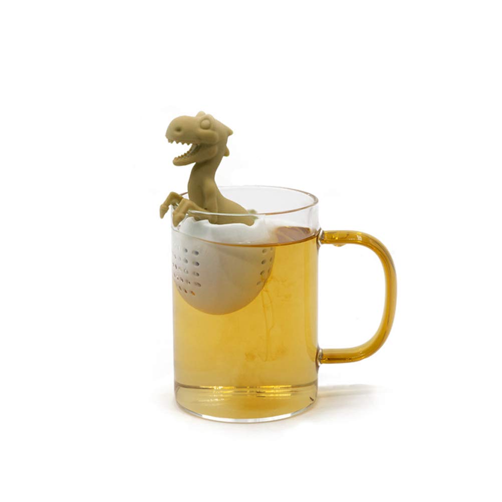 Leikance Tea Filters,Dinosaur Shaped Tea Filter Silicone Tea Infuser Reusable Tea Bag Strainer