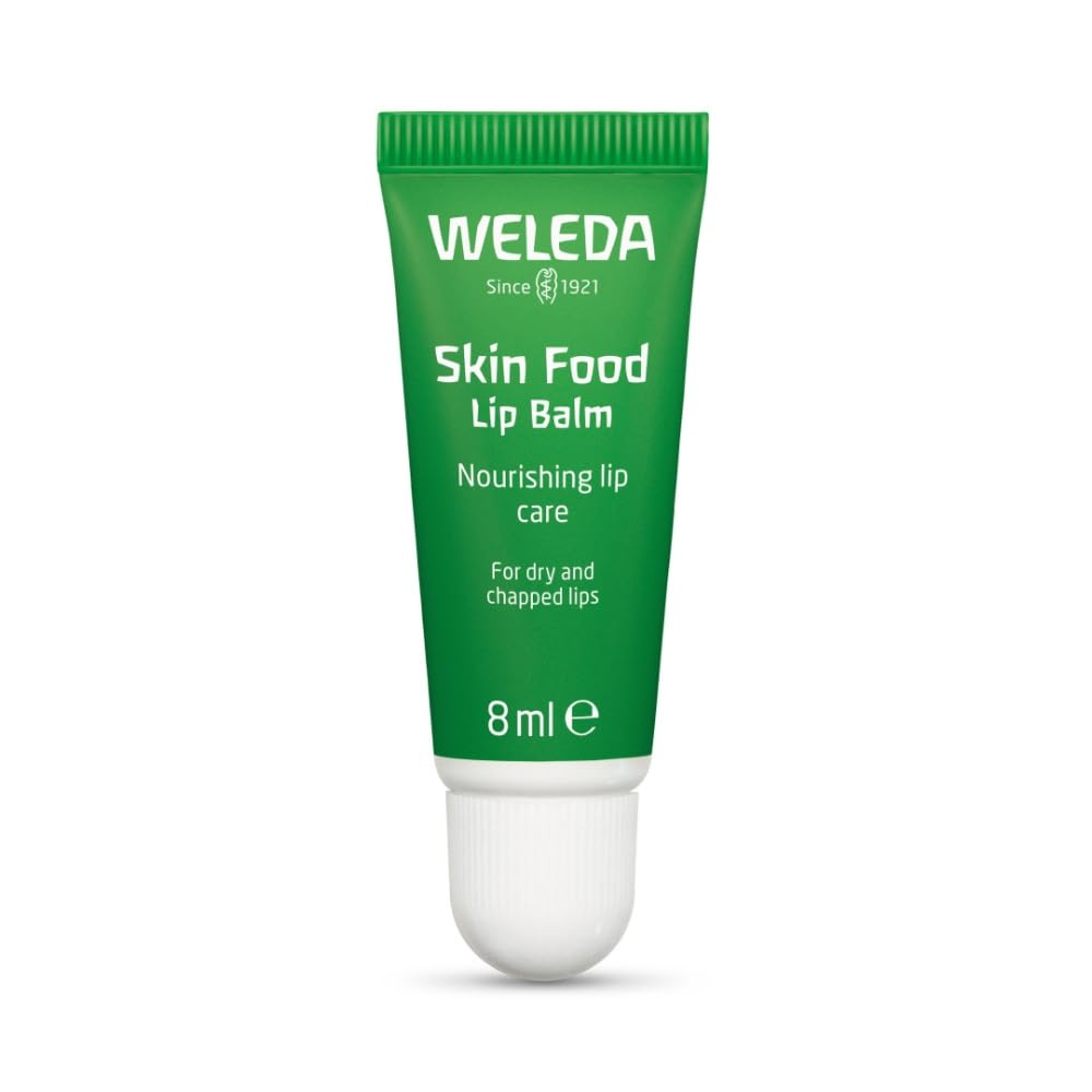Weleda Skin Food Lip Balm, Very Dry & Chapped Lips, Natural Oils, Intensive Nourishment, For Men & Women, 100% Certified Natural, Travel Size, Organic, Vegetarian, 8ml