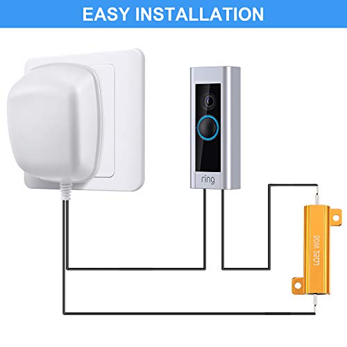 Doorbell Transformer Power Adapter 18V with 50 Watt 25 Ohm Resistor for Doorbell Compatible with
