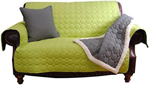 EZ Living Home Water Repellent Circle Quilted Couch Protector Love Seat Lime