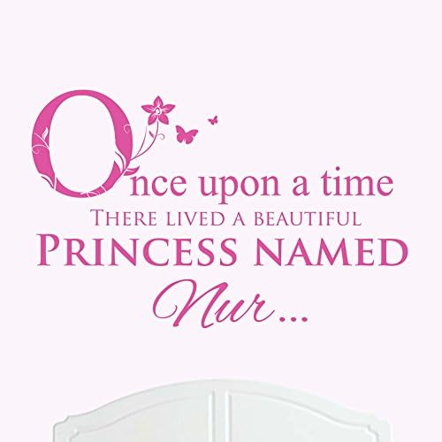 A Beautiful Princess Named Nur Large Once Upon a Time Wall Sticker / Decal Bed Room Art Girl / Baby