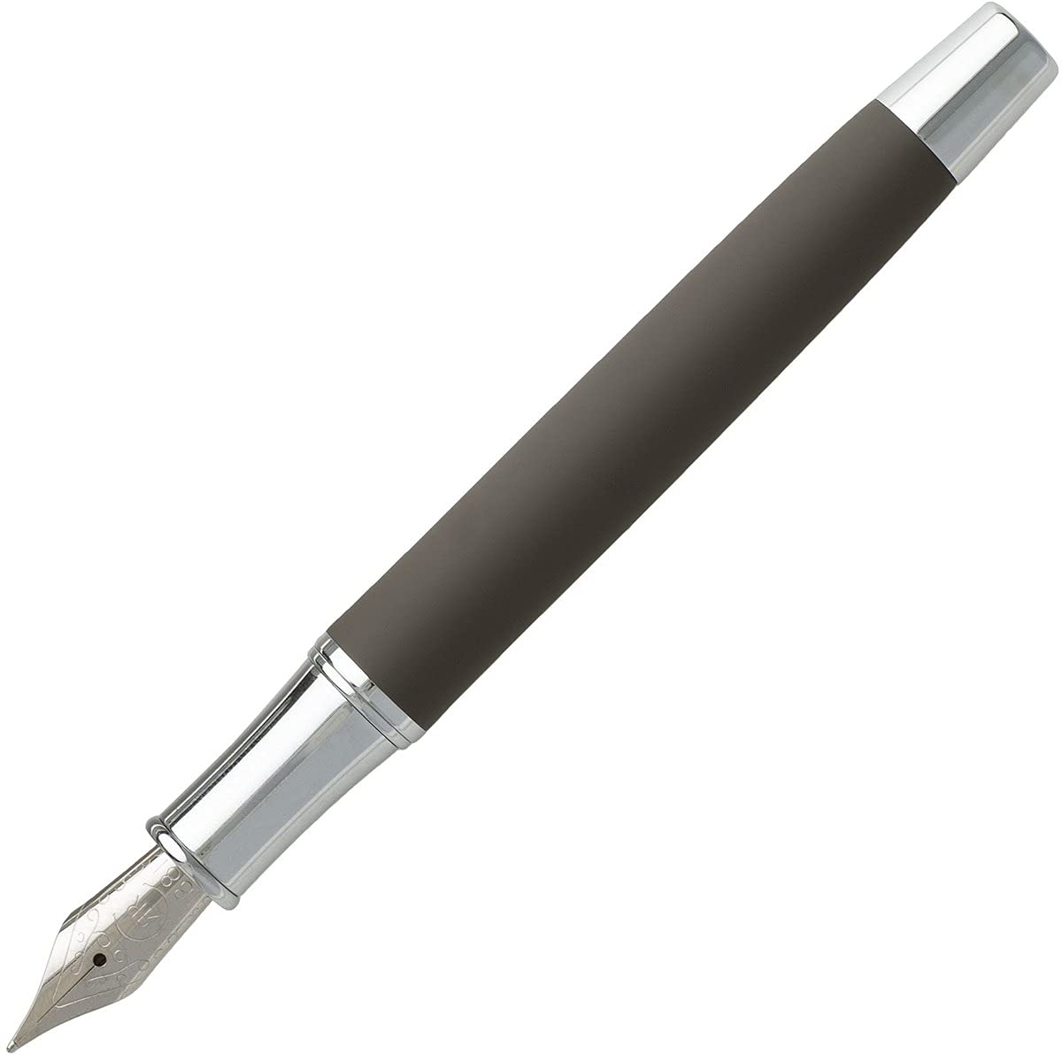 Cerruti 1881 Zoom NSG9142X Brass Fountain Pen Silver/Black Length: 14cm