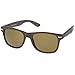 Classic Modern Wood Print Square Horn Rimmed Sunglasses 52mm (Dark-Wood/Brown)