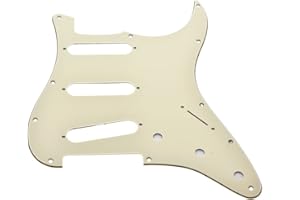 Dopro Aged White 11 Hole Strat Style Guitar Pickguard Bridge Reversed for Fender Jimi Hendrix Stratocaster