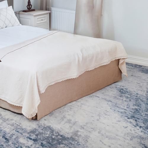 AMOAMI-AREA RUGS 5X7 DISTRESSED MODERN ABSTRACT WASHABLE RUG SOFT FLUFFY INDOOR CARPET NON SLIP AREA RUG FOR LIVING ROOM BEDROOM DINING ROOM PLAYROOM OFFICE BLUE