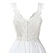 KevinsBridal Lace V Neck Wedding Dress Illusion Chiffon Beach Wedding Gown Straps Ivory Size 12