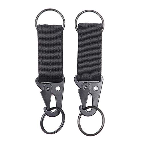 DETUCK(TM Tactical Nylon Belt Keepers Key Ring Keychain Clip Strap Belt Clip Holder Molle Bag Backpack Accessories (Black-2 Pack) - Thumbnail 5