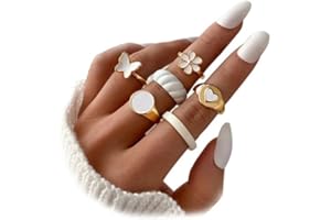 KISS WIFE Gold Knuckle Rings Set for Women Girls, Vintage Stackable Boho Midi Finger Ring Sets, Cute Y2K Aesthetic Rings Pack Trendy Jewelry Brithday Christmas Gift for Her