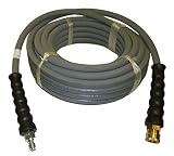 PROPULSE, A Schieffer Co. 4000 PSI Grey 3/8" x 50 FT 1 Layers of High Tensile Wire Braided Rubber Wrapped Pressure Washer Hose with Couplers