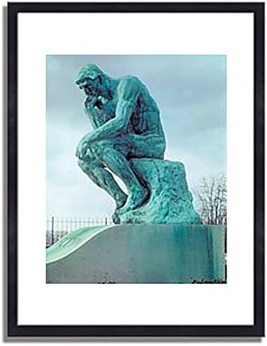Amazon Co Jp オーギュスト ロダン 考える人 The Thinker 1906 インテリア アート 絵画 プリント 額装作品 フレーム 木製 黒 サイズ M 306mm X 397mm ホーム キッチン