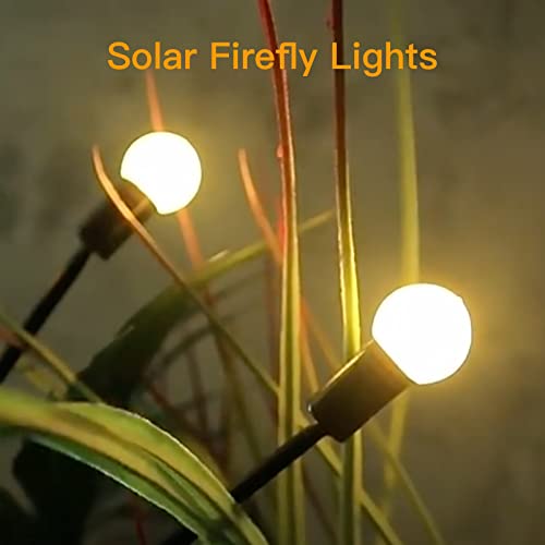 4 Pack Solar Garden Lights, Starburst Swaying Light, Solar Firefly Lights On a Stick Outdoor Waterproof, Sway by Wind, Solar Garden Decorative Lights Yard Patio Pathway Decoration, Warm White