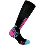 Eurosocks Women's Sweet Silver Skiing Socks, Black, Medium