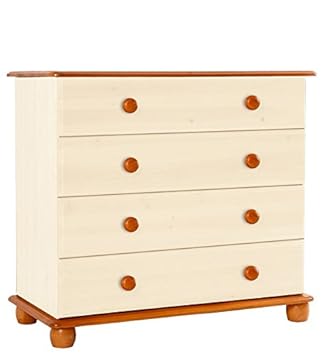 Heartlands Furniture Skagen 4 Drawer Chest Antique Pine Cream