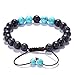 Adjustable Lava Rock Stone Essential Oil Anxiety Diffuser Bracelet Turquoise Bracelet Aromatherapy, Relax, Balance, Energy Reiki Bracelet for Men/Women
