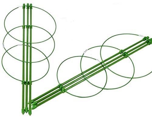 Sxspace Outdoor Peony Frame Heavy Duty Herbaceous Garden Plant Support Ring Perennial Flower Border Cage (2 Peony Frames) H:45cm, Green, 17.5inch/45cm(2PCS)