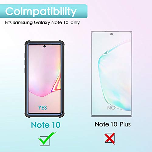 FITFORT Samsung Galaxy Note 10 Case Full Body Rugged Heavy Duty Clear Bumper Case with Free Screen Protector, Shock Drop Proof Protective Case Compatible with Galaxy Note 10 (2019)
