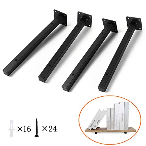 Heavy Duty Floating Shelf Brackets, 12" Blind Industrial Metal Shelving