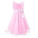 Acecharming Flower Girl Dress 3D Rose Bow-Knot Toddler Wedding Pageant Party Sleeveless Tulle Tutu Dress for Girls 3-16 Years