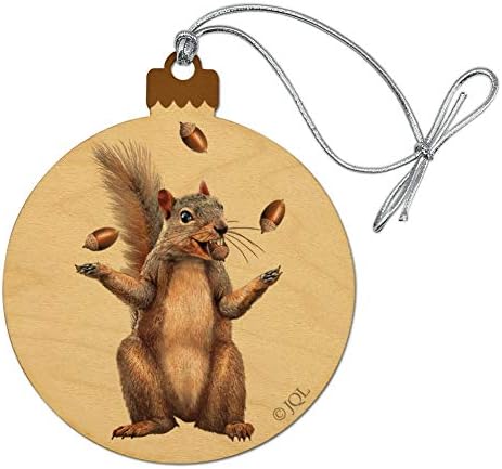GRAPHICS & MORE Squirrel Juggling His Nuts Crazy Funny Wood Christmas Tree Holiday Ornament
