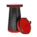 VICKERT Retractable Folding Stools Sturdy Portable Lightweight Plastic Stool for Camping Adults Kids,Collapsable Stool Portable for Indoor Outdoor Travel Camping Climbing Fishing Garden BBQ (Red)thumb 1