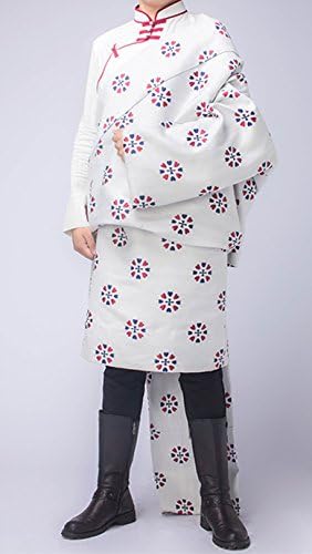 Amazon チベット 民族 衣装 伝統 豪華 高級 チベット ハンドメイド ドレス 長袍 オーダーメイド製作 白 男性 服 ファッション小物 通販