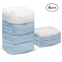 TAILI Cube Vacuum Space Saver Bags Jumbo Size 4 Pack of 31x40x15 inch Extra Large Compressed Storage Bags for Pillows Comforters, Pillows, Bedding, Blankets, Clothes