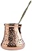 CopperBull XXL Heavy Duty Engraved Copper Turkish Greek Coffee Pot Stovetop Coffee Maker Cezve Ibrik Briki with Brass Handle (24 Oz)
