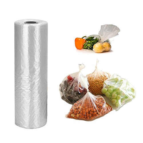 12" x 20" Plastic Produce Bag on Roll, 350 Bags for Fruits, Vegetable, Bread, Food Storage Clear Bags
