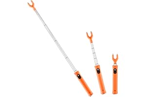 BODISEINT Rechargeable Cattle Prod with LED Light – 38 Inch Waterproof Electric Livestock Prod for Cows, Pigs, Goats, Dogs – Retractable Shaft, Lightweight, Woman Self Defense Tool