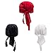 Elephant Brand Doo Rag 100% Cotton - Skull Cap Beanie for Cycling - Head Wrap Pack of 3 (Solid)