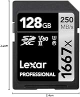 Lexar Professional 1667x 128GB SD Card UHS-II U3 V60 SDXC LCD view 8