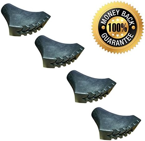 Trekking Pole Replacement Tips - Pack of 4 - Fits All Standard Hiking, Trekking, Walking Poles