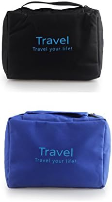 StyleTech Inc. Hanging Portable Toiletry Bags Travel Accessories Personal Items Organizers (3.) Black + Navy)