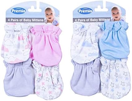 Pack De 4 X Paires De Moufles De Protection Bebe Anti Griffures Naissance Rose Ou Bleu Bleu Amazon Fr Bebes Puericulture