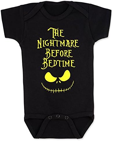 Vulgar Baby Bodysuit, Nightmare Before Bedtime, 6-12 MO, Black