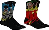 Batman & Robin Men's Casual Crew Sock Set - Pack of 2 (Men's Shoe Size 6-12)