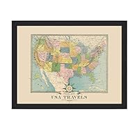USA Push Map Colorful | Personalized Road Trip Travel Map | Wendy Gold