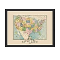 USA Push Map Colorful | Personalized Road Trip Travel Map | Wendy Gold