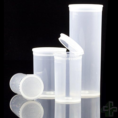 CPSC Certified Translucent Clear Pop Top Containers - Child Resistant (225, 19 Dram)
