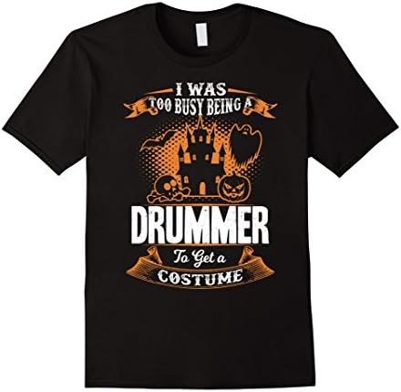Mens Drummer Halloween Shirt Funny Costume Tee Small Black