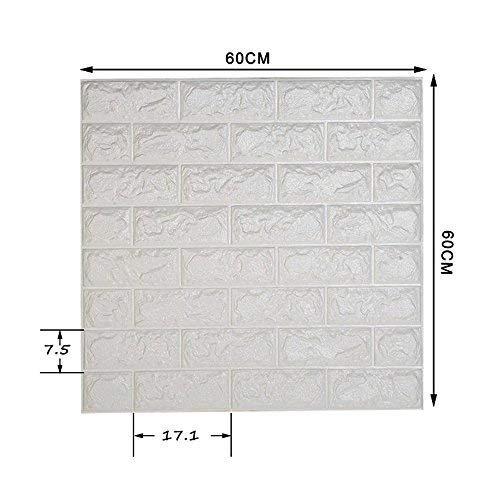5 piece 3d brick wallpaper, removable peal and stick pe…