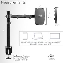 VIVO Universal Tablet Desk Mount, Single Arm