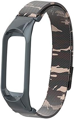 Xiaomi Mi Band 3 Replacement Strap, OLLIVAN Miband 3 Replacement Band 16-22CM,Double Elastic Buckle Stainless Steel Metal Wrist Strap Wristband Watchband Bracelet Replacement for Mi Band 3(No Tracker)
