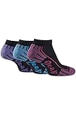 Jeep Women's 3 Pair Cushioned Cotton Trainer Socks 6.5-9.5 Black