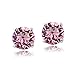 Silver Tone Birthstone Opal Rose October Crystal Stud Earrings with Swarovski Elements