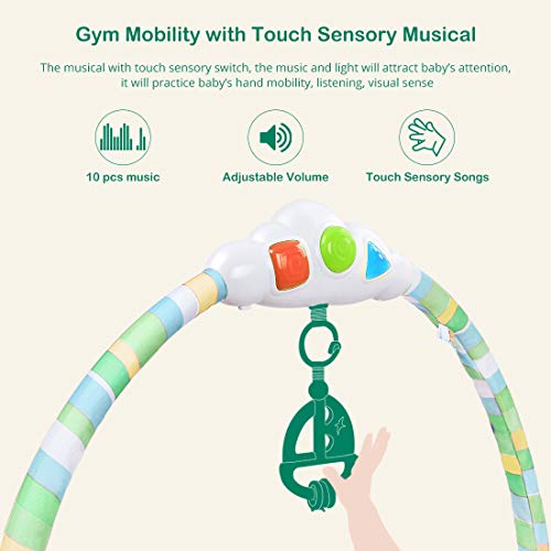 Forstart Kick and Play Piano Gym Large Activity Play Mat for Baby Sit Lay Down Infant Tummy Time Sensory Development Educational Playtime - Thumbnail 3