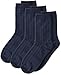 Jefferies Socks Big Boys' 9-1 Rib Crew  (Pack of 3), Navy, Small