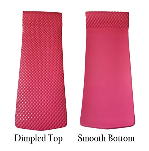 VOS Dimpled Swimming Pool Lounger for Adults and Kids | Ultra Buoyant Water Floats For Pools, Beaches, Lakes, Water Parks, 72" x 26" x 1.5", Fandango Pink