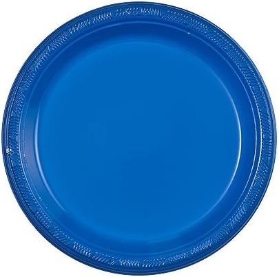 Party Dimensions Round Party 7" | Blue | Pack of 15 Plastic Plate, 7 inches